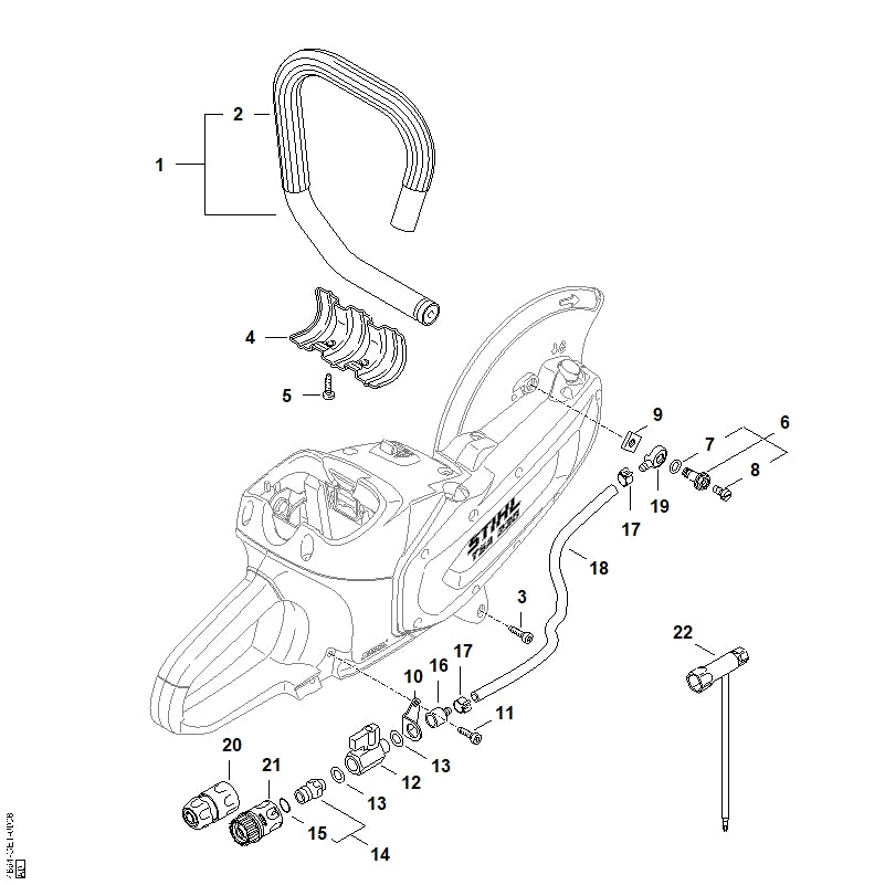 STIHL 4864-692-0501 Halter positie 10 technische tekening