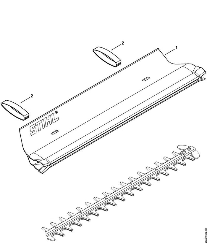 STIHL HA027480400 Klammer positie 2 technische tekening