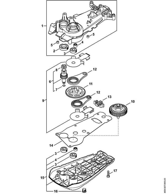 STIHL 9503-003-8212 Rillenkugellager DIN625-6903-2Z positie 2 technische tekening