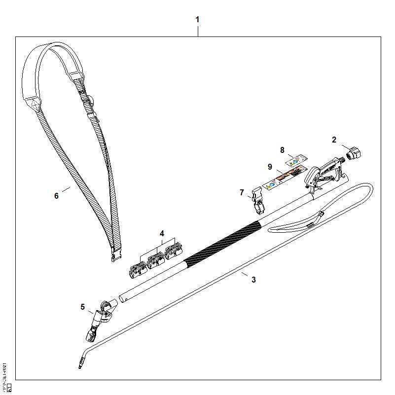 STIHL 4910-790-8801 Tragöse positie 7 technische tekening