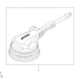 STIHL 4910-500-5910 Rotierende Waschbürste positie 1 technische tekening