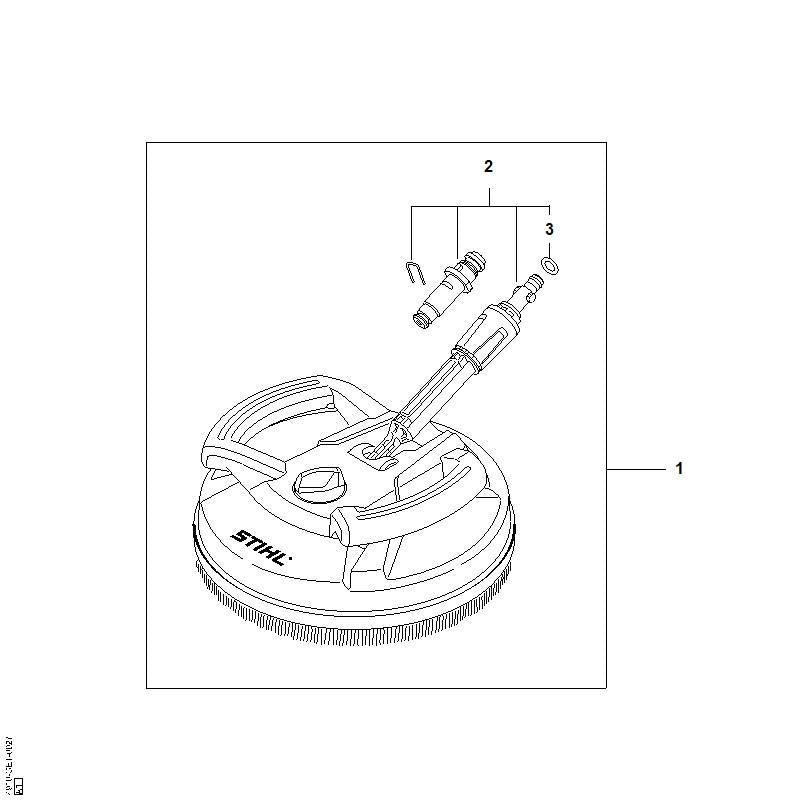 STIHL 4910-500-3911 Flächenreiniger positie 1 technische tekening