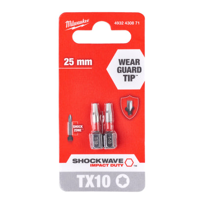 Milwaukee SHOCKWAVE™ IMPACT DUTY Schraubbits TX10 x 25 mm - 2 Stk.