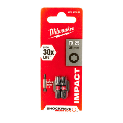 Milwaukee SHOCKWAVE™ IMPACT DUTY Schraubbits Shockwave TX25 x 25 mm - 2 pcs