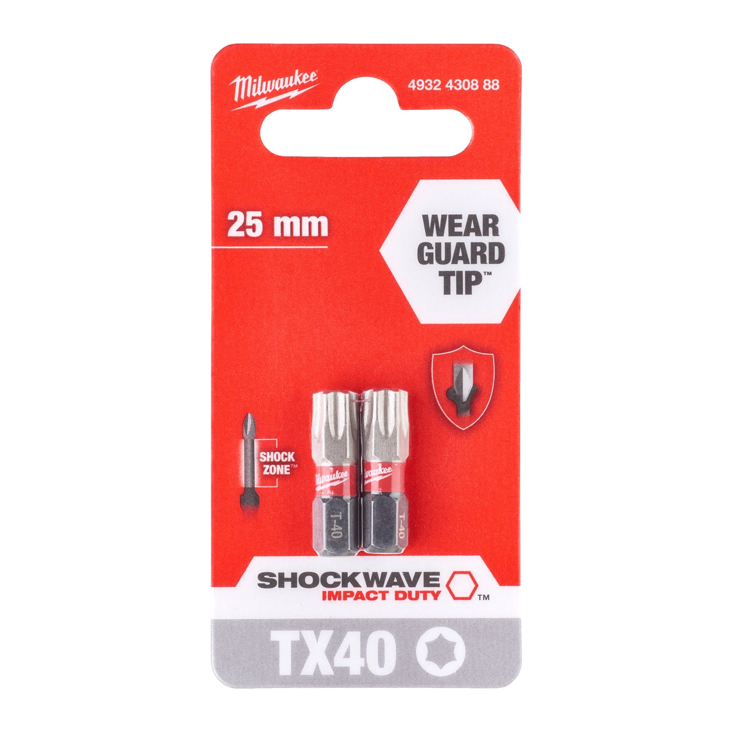 Milwaukee SHOCKWAVE™ IMPACT DUTY Schraubbits Shockwave TX40 x 25 mm - 2 pcs