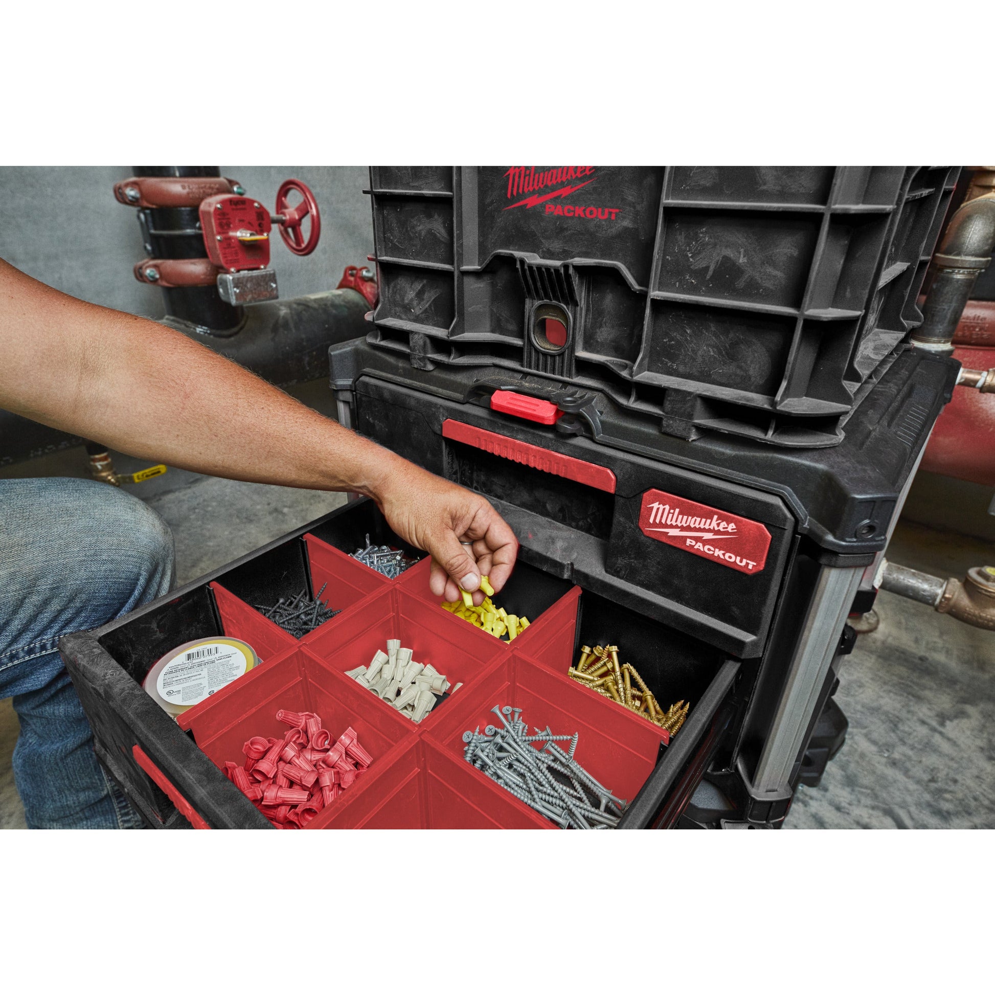 Milwaukee PACKOUT™ Werkzeugkoffer mit drei Schubladen Packout 3 Drawer Tool Box