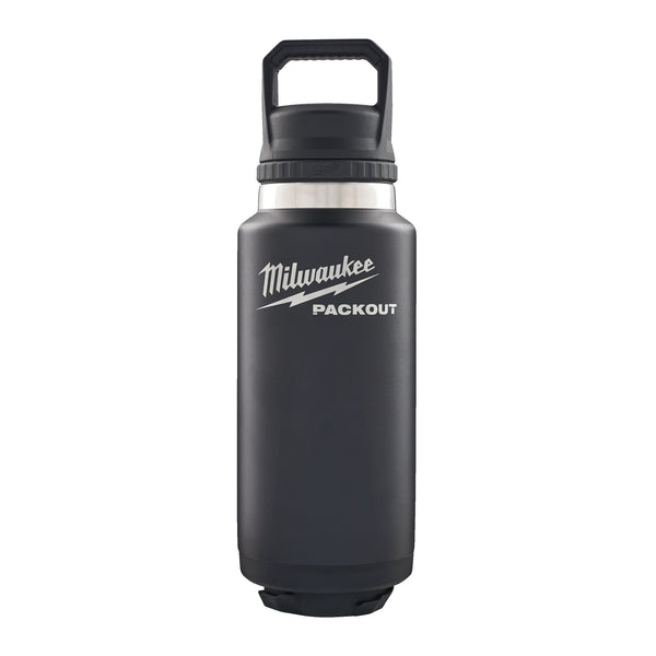 Milwaukee Packout Bottle 1065 ml Chug Lid Schwarz