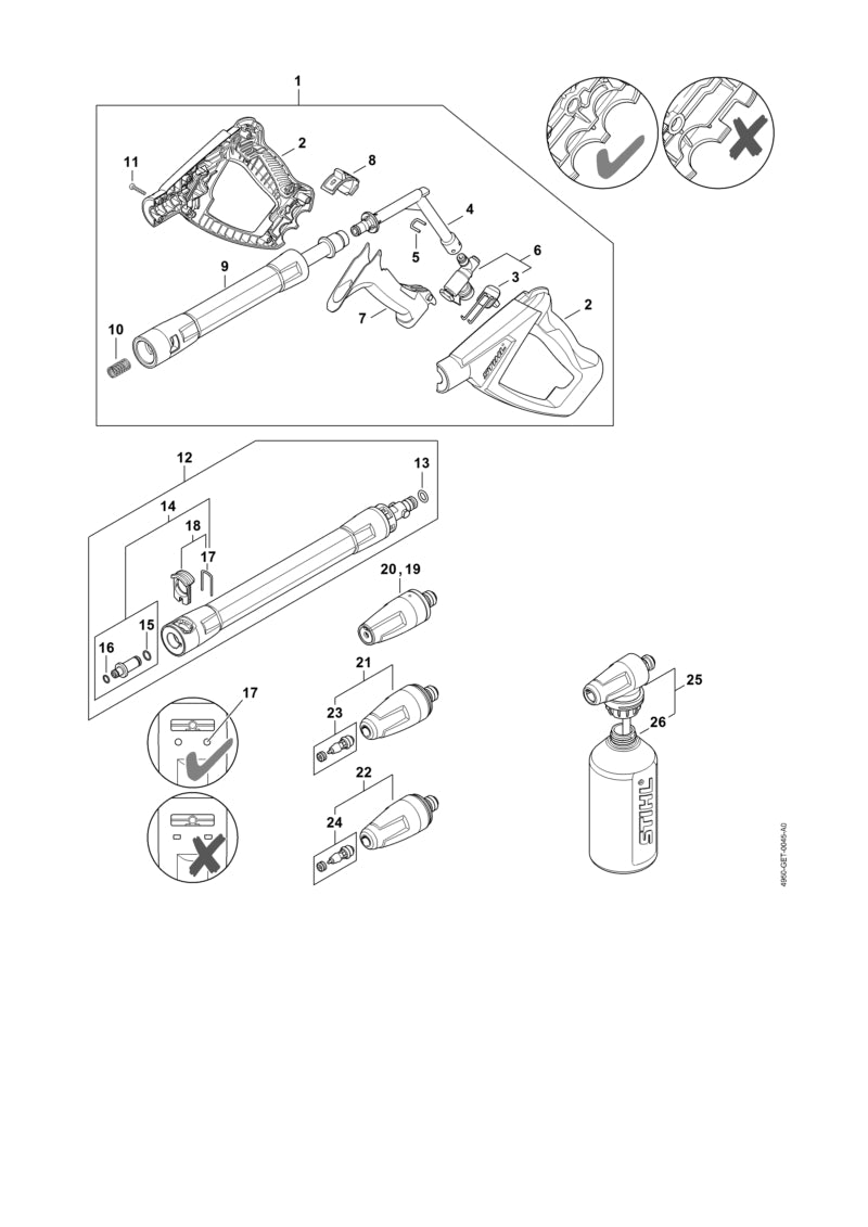 STIHL 4930-500-5630 Sprühset positie 25 technische tekening
