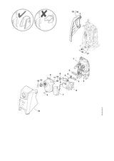 STIHL 4950-700-2102 Abdeckhaube vorne RE 120 positie 14 technische tekening