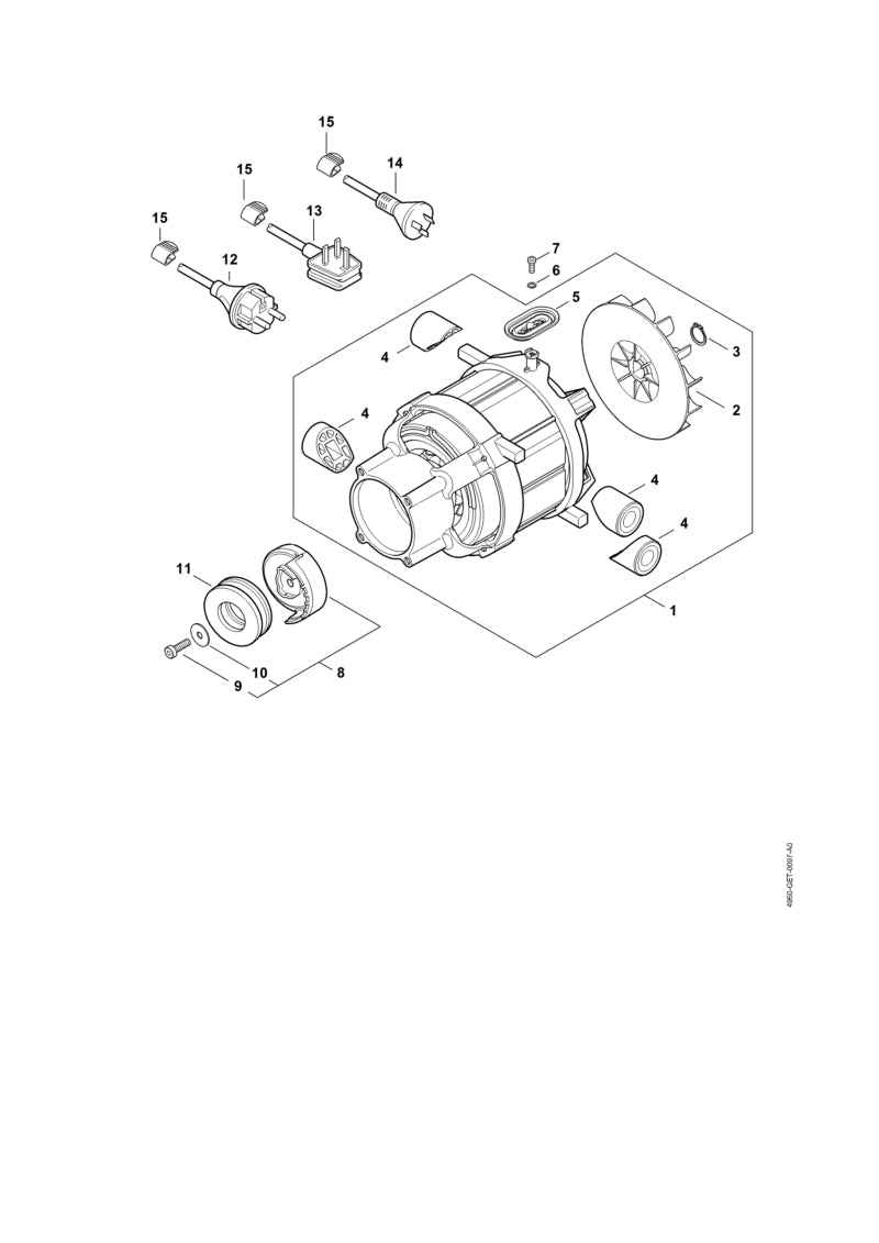 STIHL 4950-760-8704 Taumelscheibe 10° positie 8 technische tekening