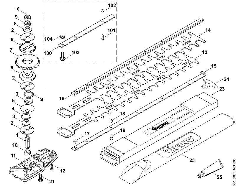 STIHL 6010-007-1060 Getriebe + Schneideinrichtung positie -1 technische tekening
