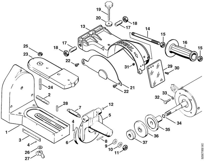STIHL 0000-997-6820 Zugfeder positie 7 technische tekening