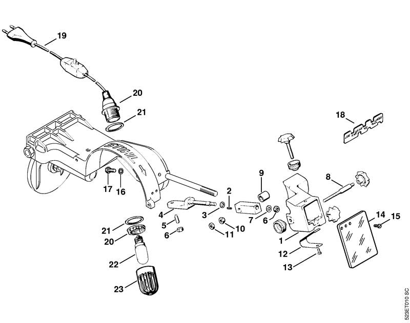 STIHL 5203-890-4700 Abrichtdiamant positie 5 technische tekening