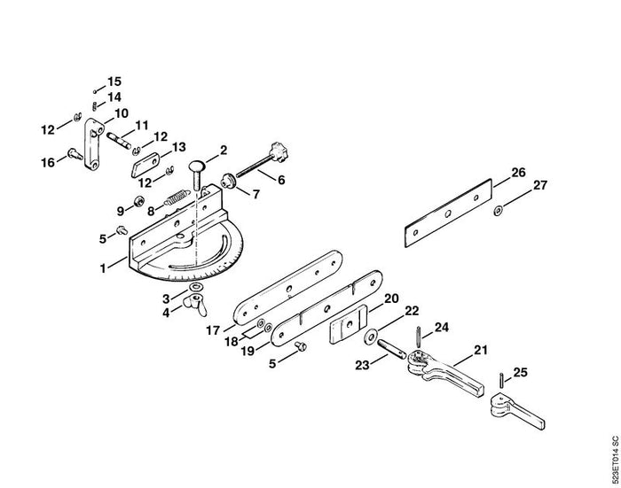 STIHL 9385-620-2190 Spannstift DIN7346-4x30 positie 24 technische tekening