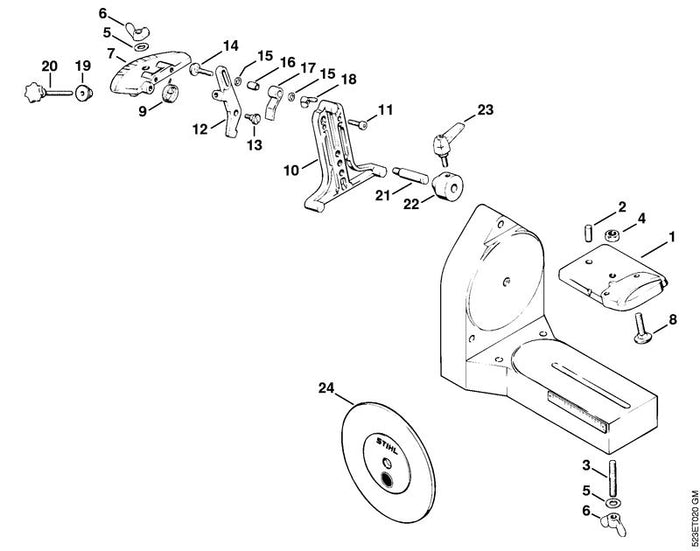 STIHL 9245-691-0700 Mutter M5 positie 18 technische tekening