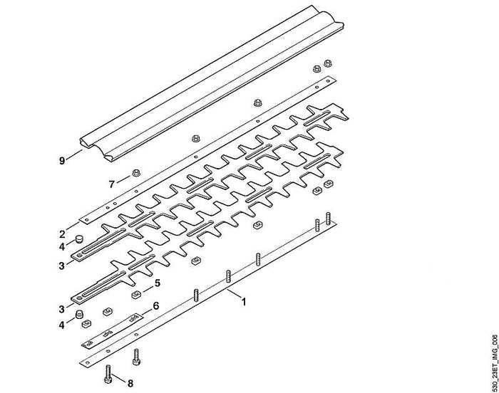 STIHL 9220-263-0702 Sechskantmutter M5 positie 7 technische tekening