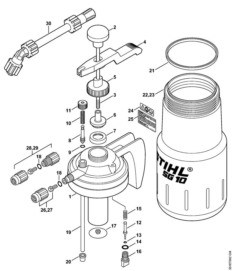 STIHL 4247-709-2002 Dichtring positie 21 technische tekening