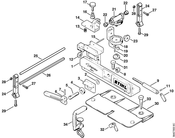 STIHL 9418-451-1650 Nietstift DIN7341-11x8 positie 11 technische tekening