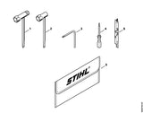 STIHL 1144-890-1400 Satz Werkzeuge positie -1 technische tekening
