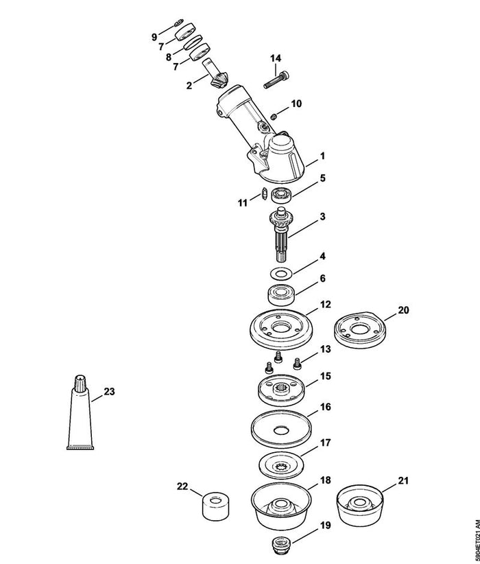 STIHL 4147-641-0300 Getriebegehäuse positie 1 technische tekening