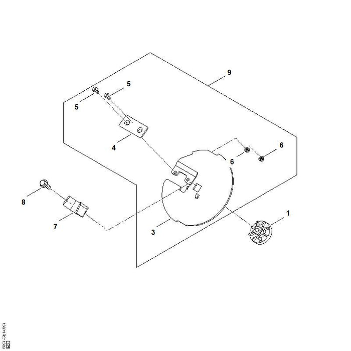 STIHL 6007-702-0600 Mitnehmer positie 1 technische tekening