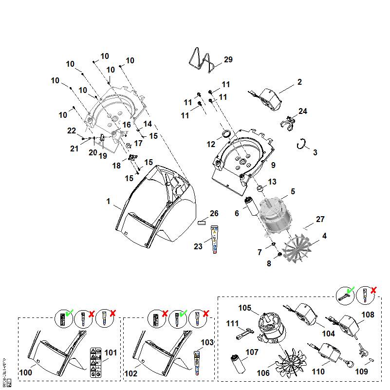 STIHL 6008-448-1302 Zugentlastung positie 24 technische tekening