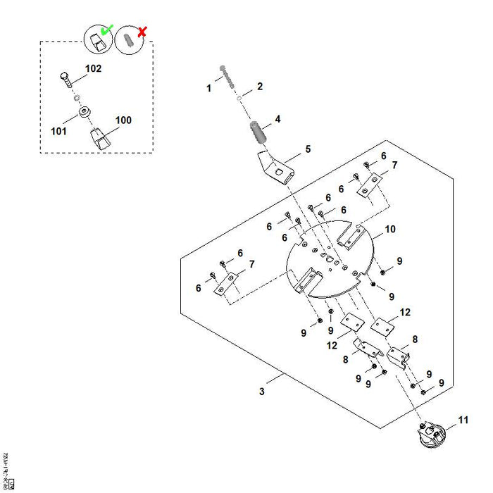 STIHL 9062-319-1285 Senkschraube M6x16 positie 6 technische tekening