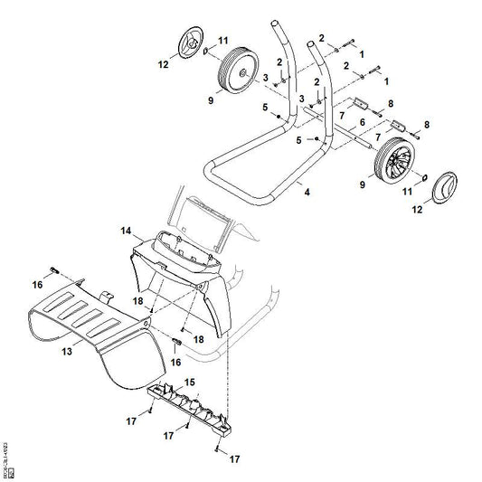 STIHL 0000-703-6300 Leiste positie 15 technische tekening