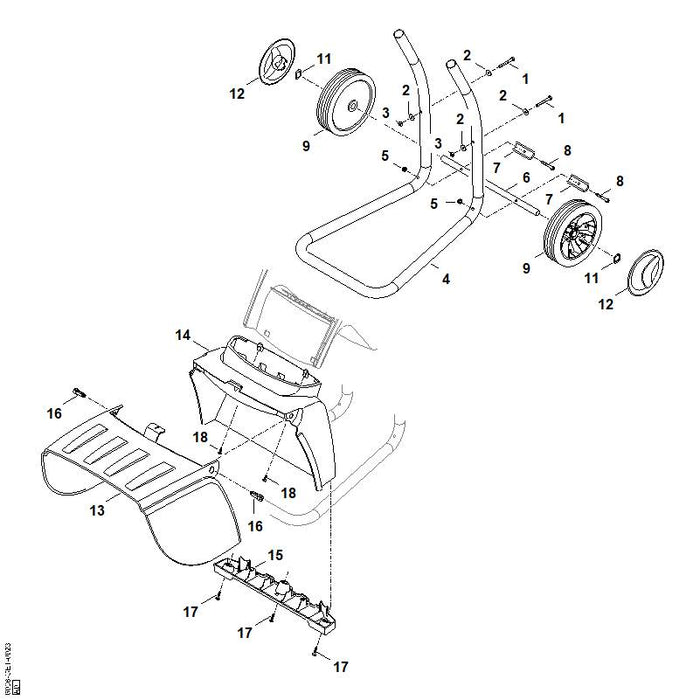 STIHL 9007-319-1430 Sechskantschraube M6x50 positie 1 technische tekening