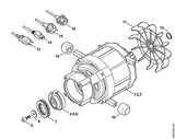 STIHL 4775-600-0202 Elektromotor 230 V/50 Hz positie 3 technische tekening
