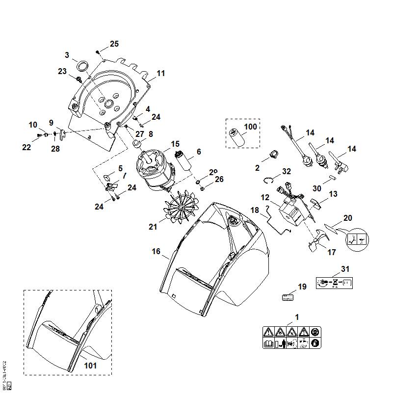 STIHL 6011-430-0512 Schalter kpl. positie 12 technische tekening