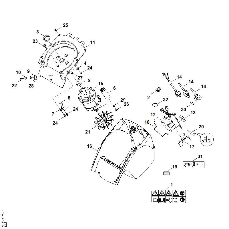 STIHL 6011-430-0510 Schalter kpl. positie 12 technische tekening