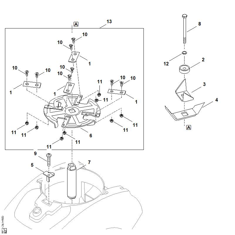 STIHL 6012-702-1100 Messerscheibe positie 6 technische tekening
