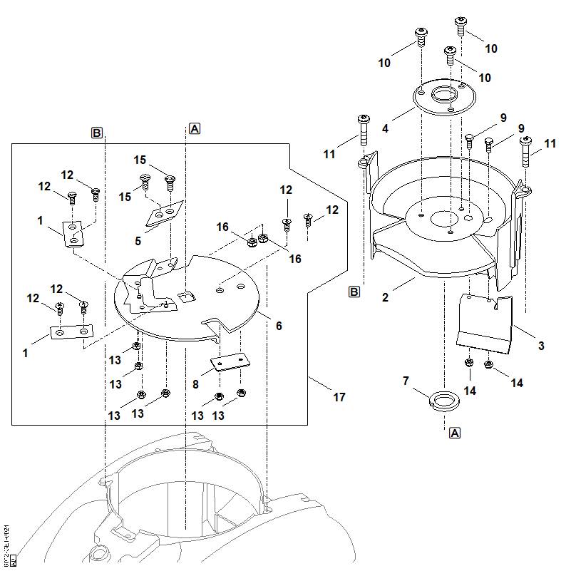 STIHL 6012-702-1110 Messerscheibe positie 6 technische tekening
