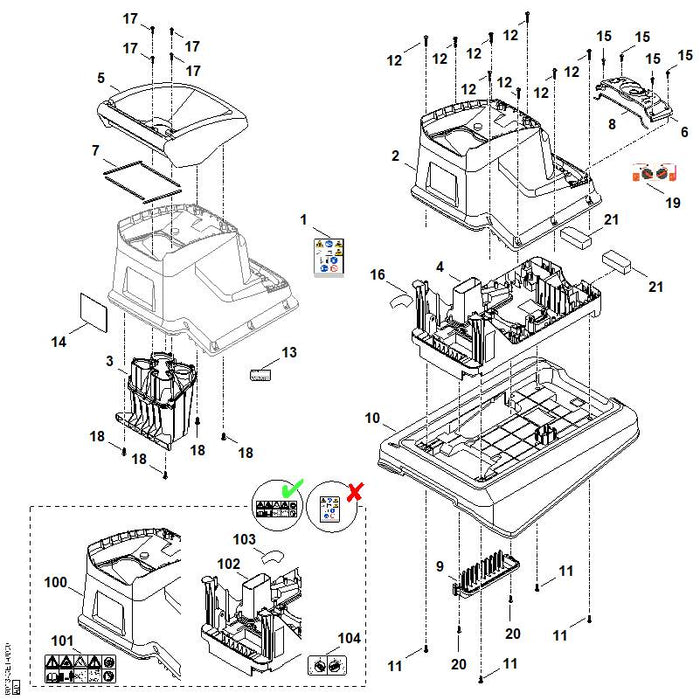 STIHL 0000-967-7313 Warnhinweis positie 101 technische tekening