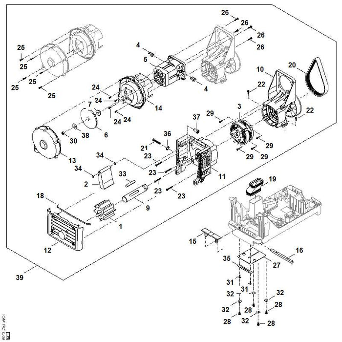 STIHL 6311-951-3510 Schraube 4x20 positie 29 technische tekening