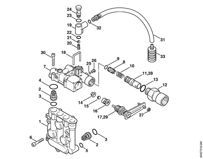 STIHL 9645-945-7564 O-Ring A 15x2 NBR70 positie 4 technische tekening