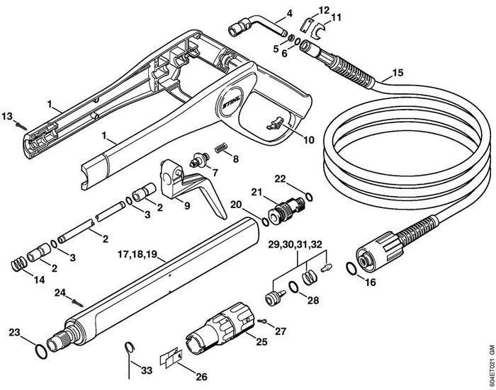 STIHL 9645-945-7603 RDR A 18x2,5-NBR70 positie 23 technische tekening