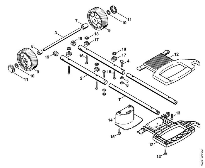 STIHL 9104-006-3050 Schraube P5x20 positie 15 technische tekening