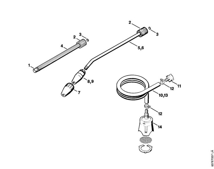 STIHL 9771-021-1500 Schlauchschelle 16-25 positie 12 technische tekening