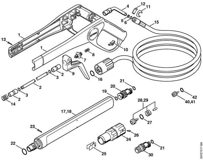 STIHL 9645-945-7475 RDR A 6,75x1,78-NBR70 positie 6 technische tekening