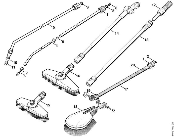 STIHL 9645-945-7484 RDR A 8x2-NBR70 positie 4 technische tekening