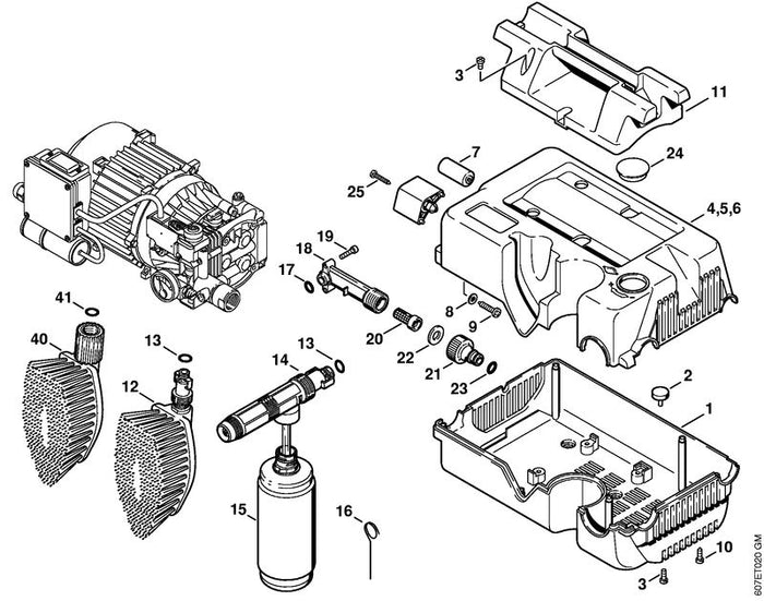 STIHL 9645-945-7501 RDR A 9,3x2,4-NBR70 positie 41 technische tekening