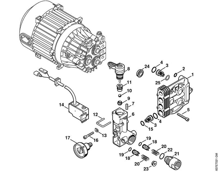 STIHL 9645-945-7641 RDR A 20,24x2,62-NBR70 positie 22 technische tekening
