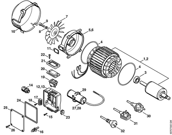 STIHL 4719-602-1105 Lagerdeckel positie 6 technische tekening