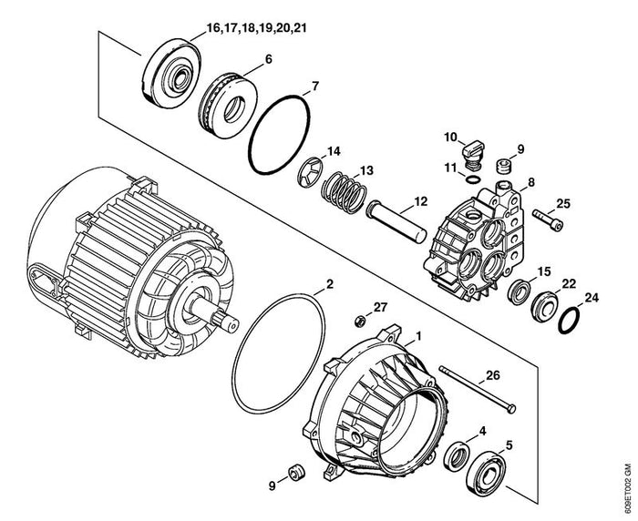 STIHL 9146-794-7880 Verschlussschraube DIN906-R1/4" positie 9 technische tekening
