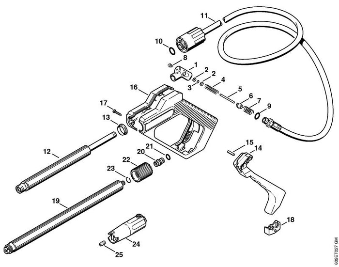 STIHL 9104-003-9942 Schraube P4x20 positie 17 technische tekening