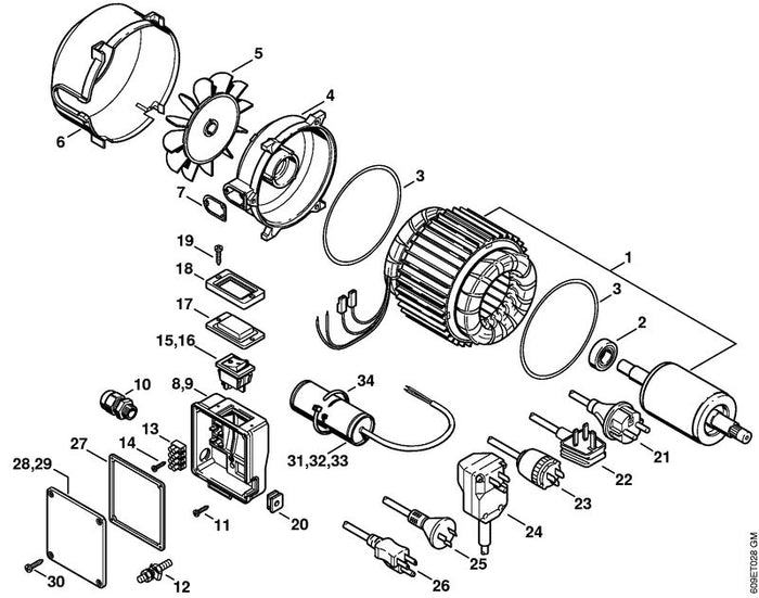 STIHL 4719-432-0600 Deckel positie 28 technische tekening