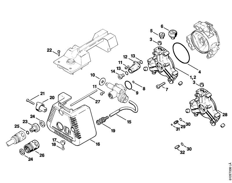 STIHL 4703-706-3300 Rohr 140 mm positie 27 technische tekening