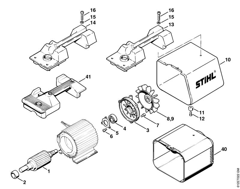 STIHL 4703-706-2100 Abdeckhaube positie 40 technische tekening
